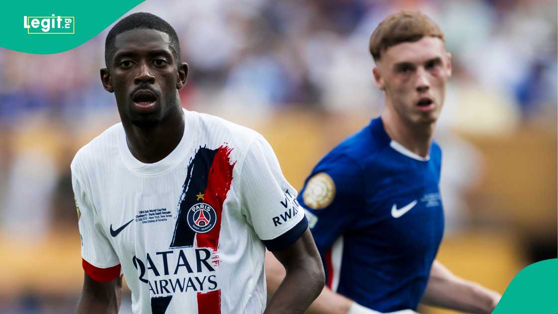 Ousmane Dembele, Cole Palmer, Chelsea, PSG, MetLife Stadium, East Rutherford, New Jersey, USA, FIFA Club World Cup Ousmane Dembele, Cole Palmer, Chelsea, PSG, MetLife Stadium, East Rutherford, New Jersey, USA, FIFA Club World Cup