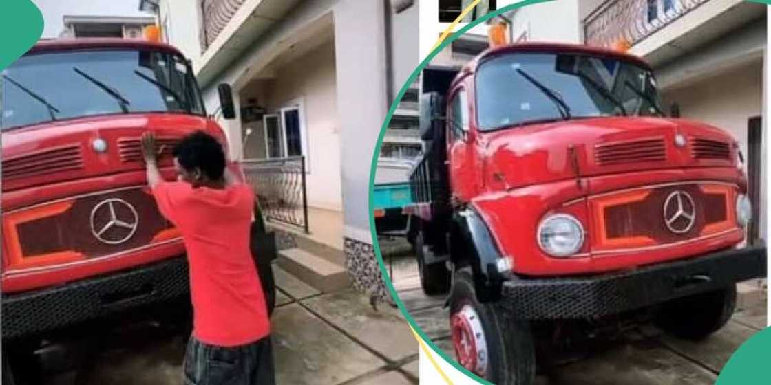 Nigerian man celebrates buying new truck Nigerian man celebrates buying new truck