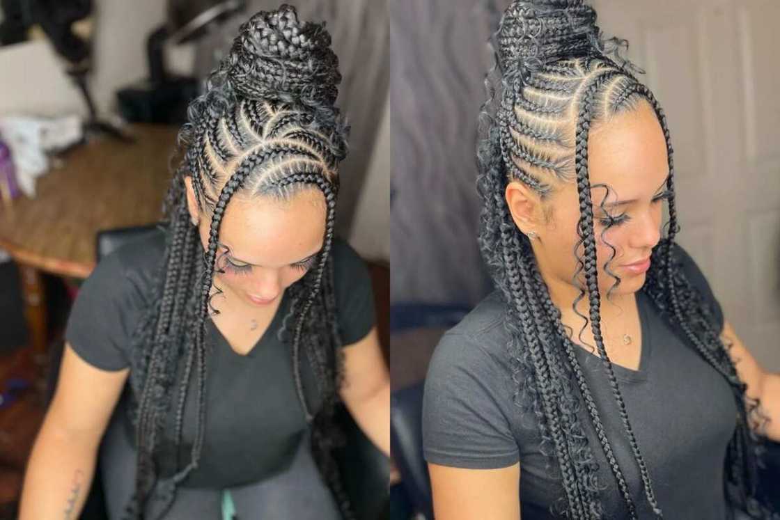 Elegant goddess feed-in braids Elegant goddess feed-in braids