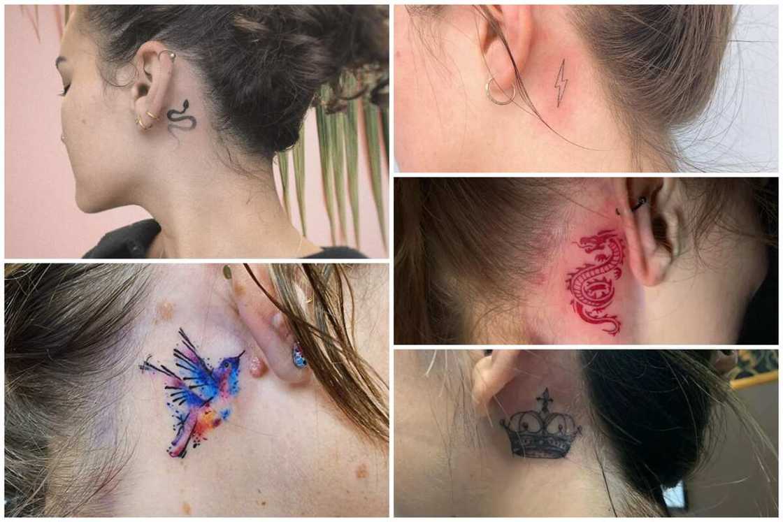 Behind the ear tattoos