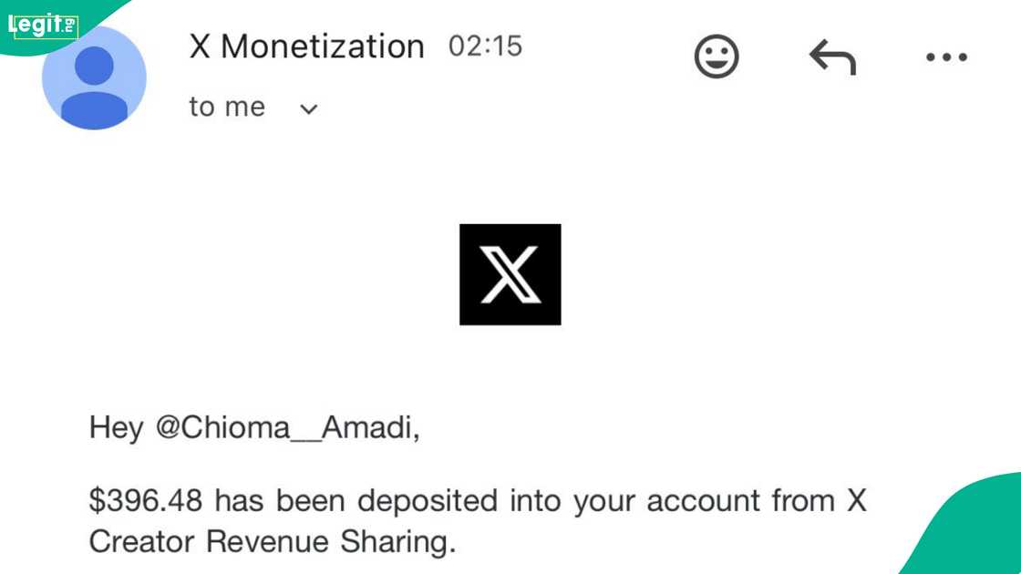 A Nigerian lady shows the first payment she received from X. A Nigerian lady shows the first payment she received from X.