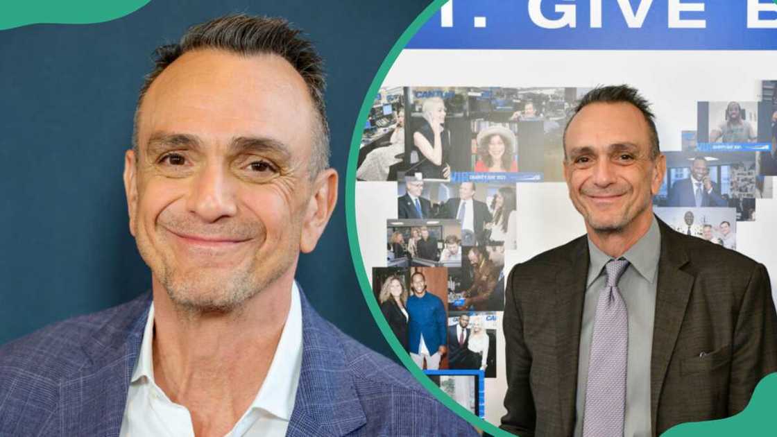 Hank Azaria attends the premiere of "The Marvelous Mrs Maisel" (L) and at the annual Charity Day event (R) Hank Azaria attends the premiere of "The Marvelous Mrs Maisel" (L) and at the annual Charity Day event (R)