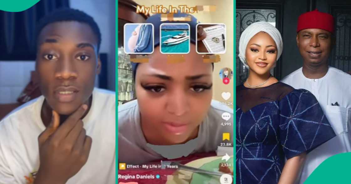Nigerian recounts the moment a TikTok game Predicted Regina Daniels' Divorce year. Nigerian recounts the moment a TikTok game Predicted Regina Daniels' Divorce year.