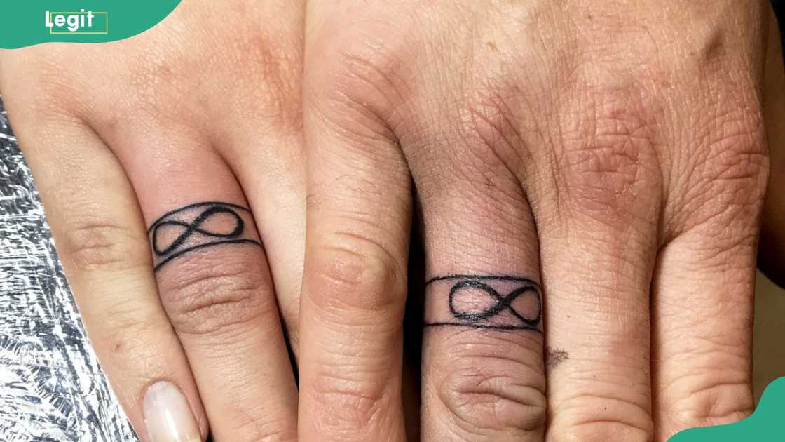 Infinity wedding ring tattoo