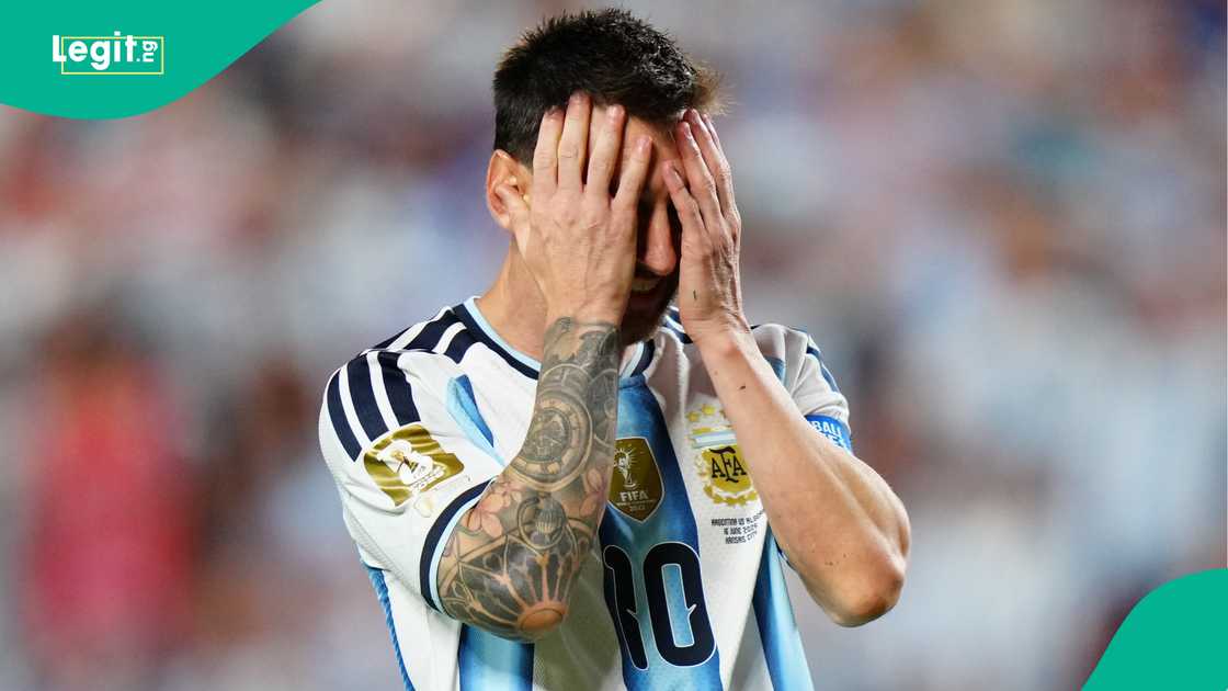 Lionel Messi reacts during the FIFA World Cup 2026 Group J match between Argentina and Algeria. Photo by Robbie Jay Barratt