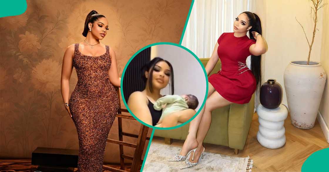 Nengi Hampson shows off her baby girl. Nengi Hampson shows off her baby girl.