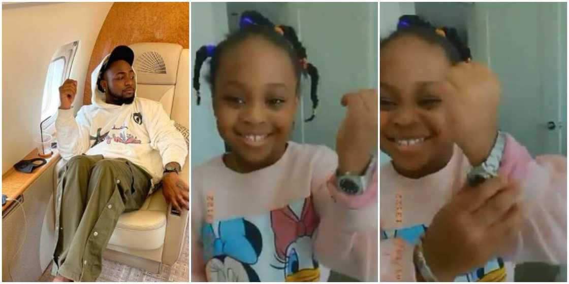 Davido’s 3-year-old daughter shows off expensive Rolex wristwatch (video) Davido’s 3-year-old daughter shows off expensive Rolex wristwatch (video)
