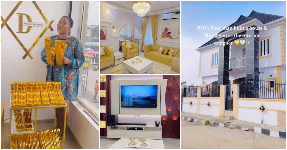 New mansion, Nigerian lady, interior design, lady's designs new house