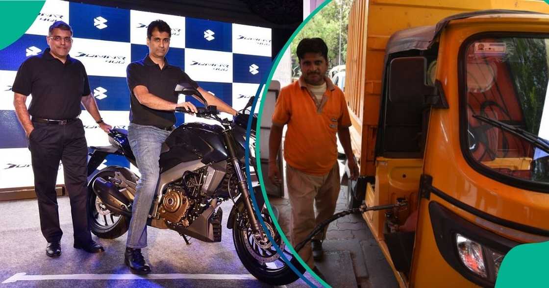 Bajaj launches gas-powered motorcycles.