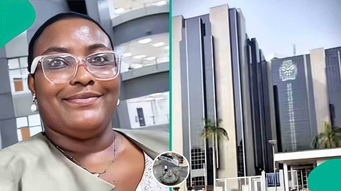 Nigerian lady explores CBN headquarters, captures beautiful areas in video Nigerian lady explores CBN headquarters, captures beautiful areas in video