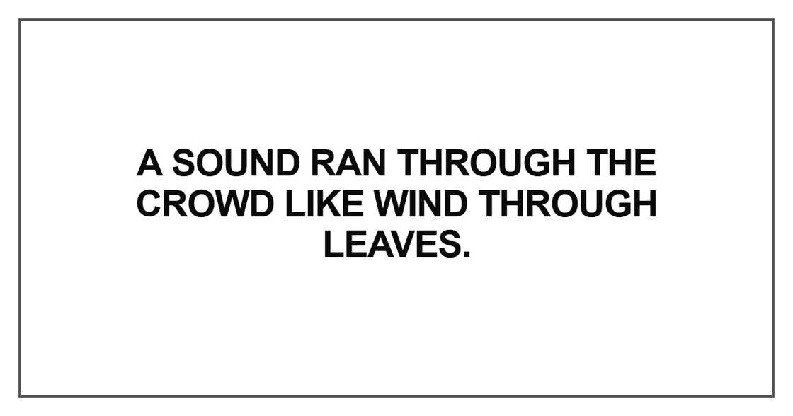 A sound ran through the crowd A sound ran through the crowd