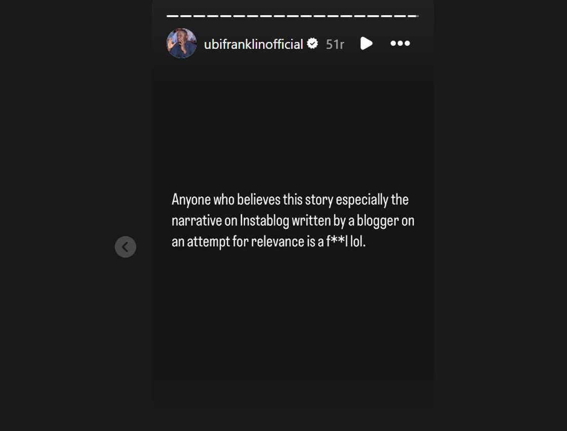 Ubi Franklin reacts to rumours of fight with Cubana Chiefpriest in Abuja. Ubi Franklin reacts to rumours of fight with Cubana Chiefpriest in Abuja.