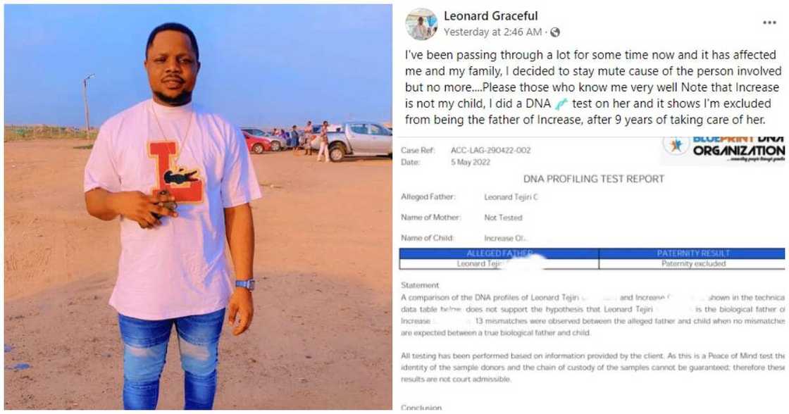 Urhobo, Delta man, Leonard Graceful, 9-year-old son, DNA result, not biological dad