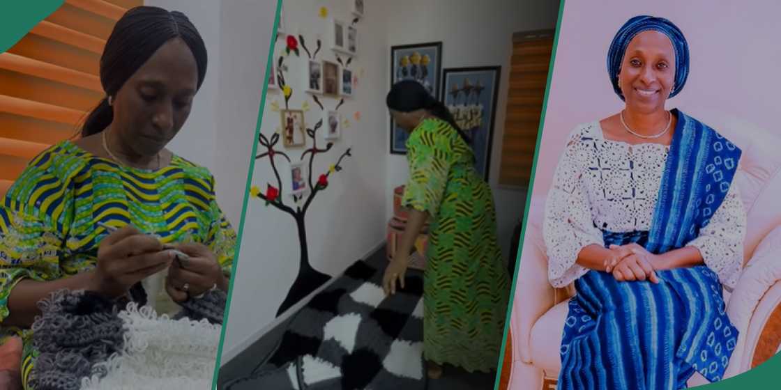 Dolapo Osinbajp makes crochet rugs with her hands Dolapo Osinbajp makes crochet rugs with her hands