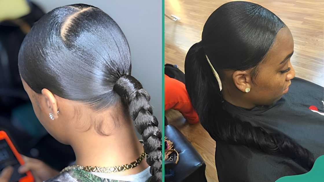 Slicked-back ponytail Slicked-back ponytail
