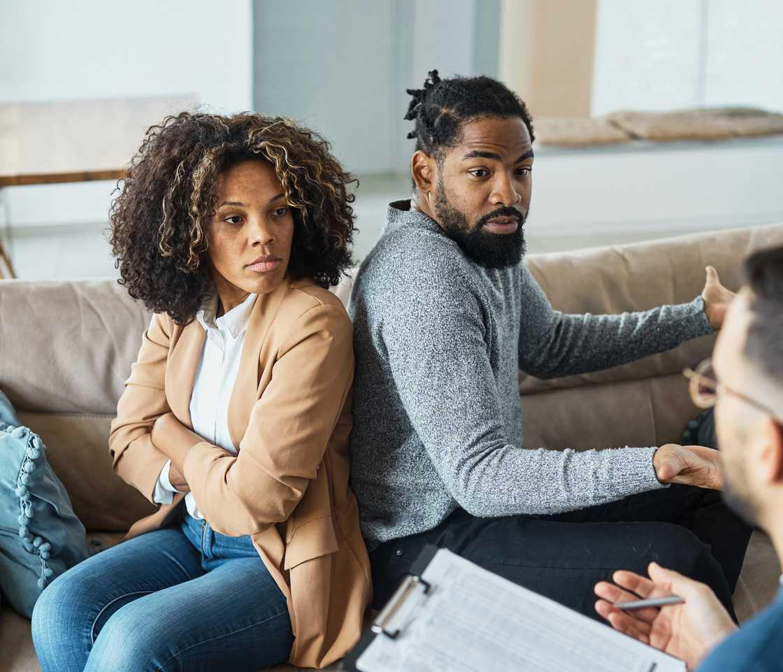 A couple during a family counselling session.