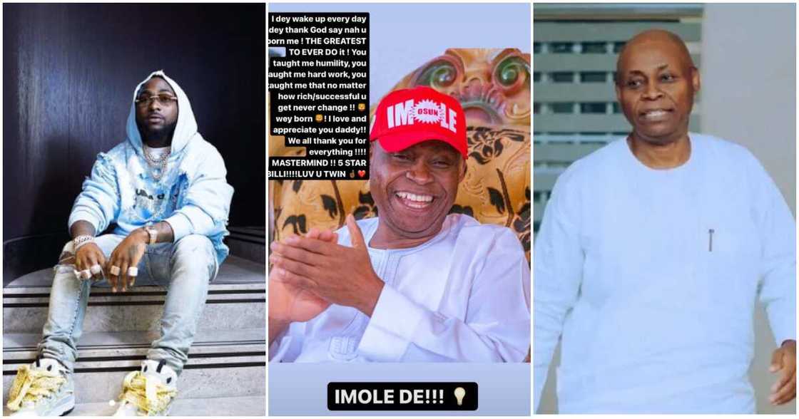 Photos of singer Davido and his father Davido Photos of singer Davido and his father Davido