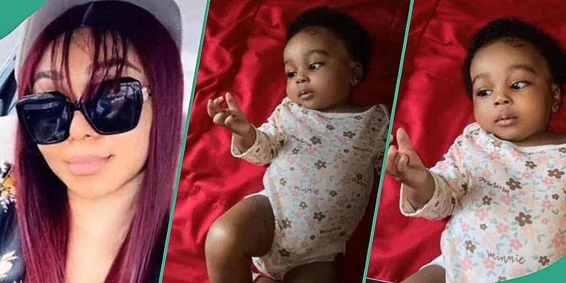 Little girl makes 'calculations' with her fingers in video Little girl makes 'calculations' with her fingers in video