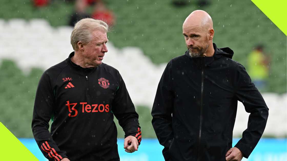 Steve McLaren and Erik ten Hag at Manchester United