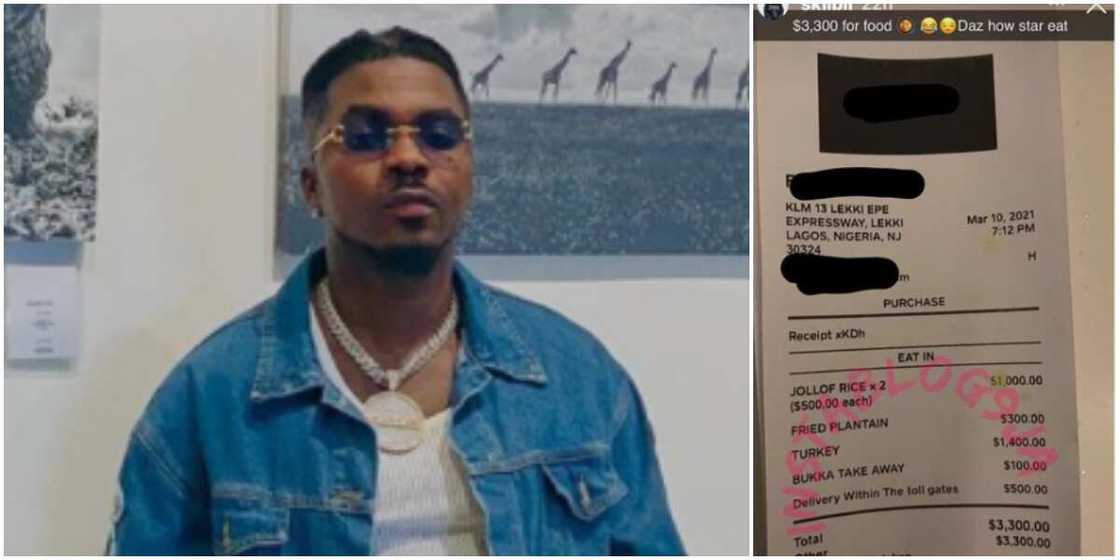 Nigerians in disbelief as singer Skiibii flaunts N1.3M food receipt on social media Nigerians in disbelief as singer Skiibii flaunts N1.3M food receipt on social media
