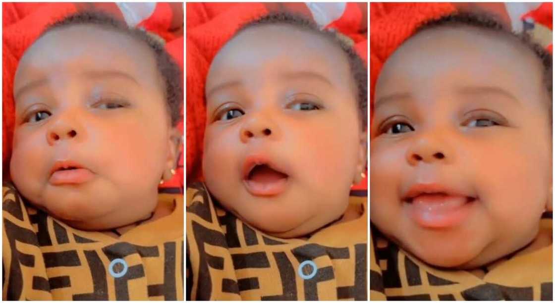 Smiling baby girl. Smiling baby girl.