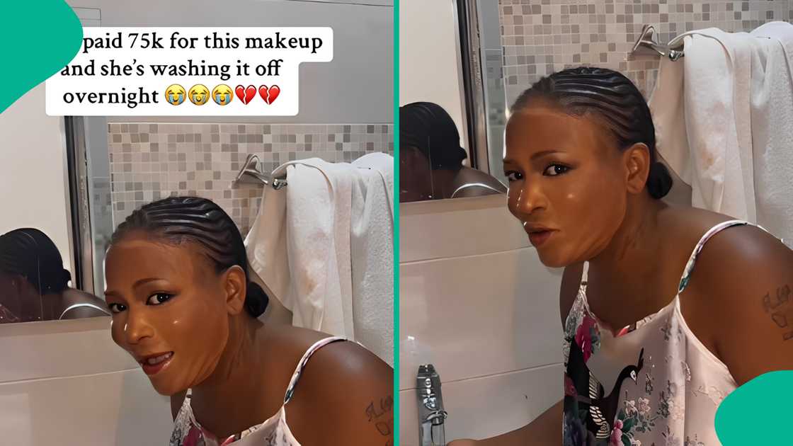 Nigerian man insists wife should leave 75k make up on. Nigerian man insists wife should leave 75k make up on.