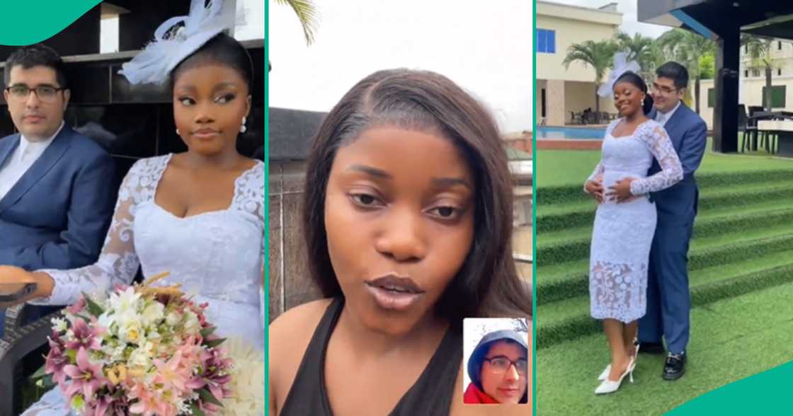 Nigerian Lady in Long Distance Relationship Finally Marries Her Oyinbo Lover, Shares Wedding Video