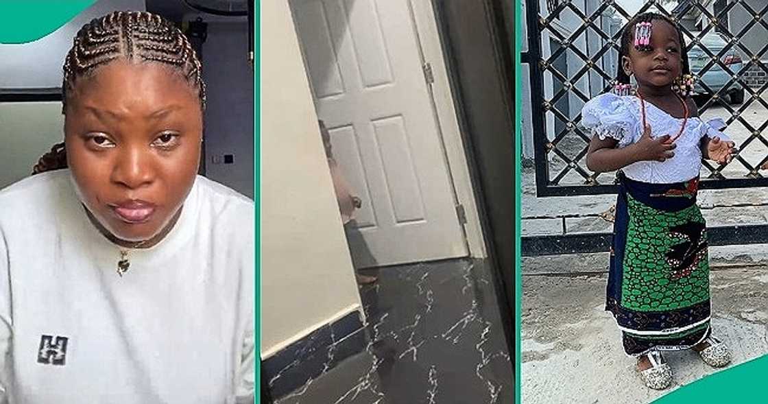 Mum catches toddler attempting to sneak out Mum catches toddler attempting to sneak out