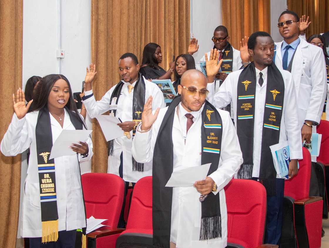 Madonna University postgraduate students graduating Madonna University postgraduate students graduating