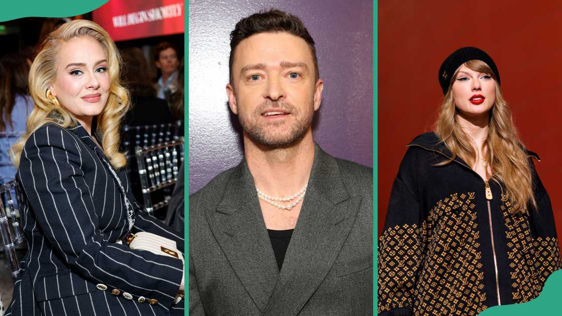 Adele, Justin Timberland, and Taylor Swift