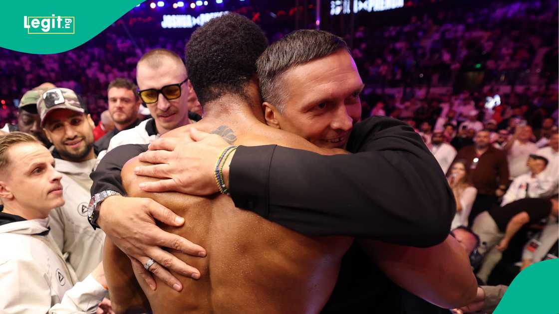 Anthony Joshua, Oleksandr Usyk, Kristian Prenga, Jeddah Superdome, Saudi Arabia. Anthony Joshua, Oleksandr Usyk, Kristian Prenga, Jeddah Superdome, Saudi Arabia.