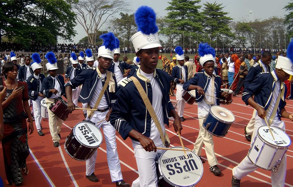 University of Benin's marching band performance.
