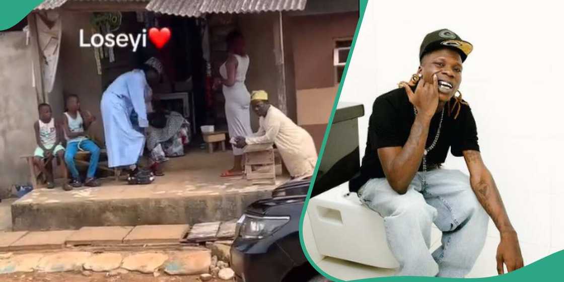 Seyi Vibez visits father's house. Seyi Vibez visits father's house.