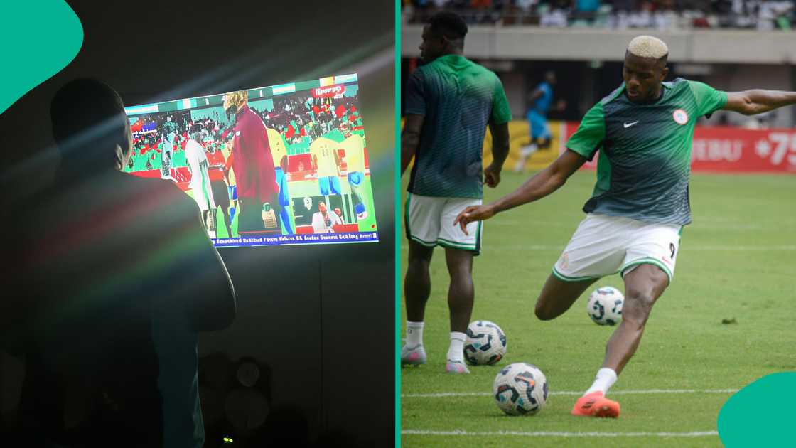 Video shows moment Nigerian mum anointed Victor Osimhen's legs before he bagged brace against Gabon Video shows moment Nigerian mum anointed Victor Osimhen's legs before he bagged brace against Gabon