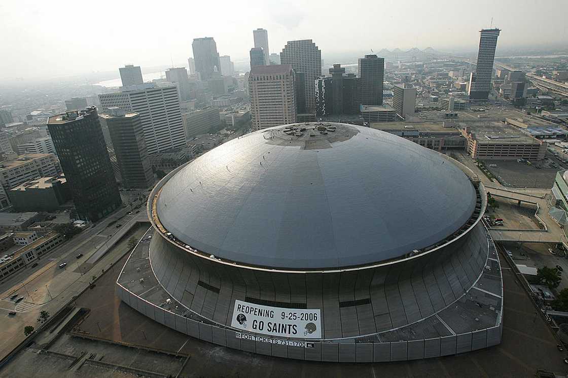 Aerial view of Caesars Superdome