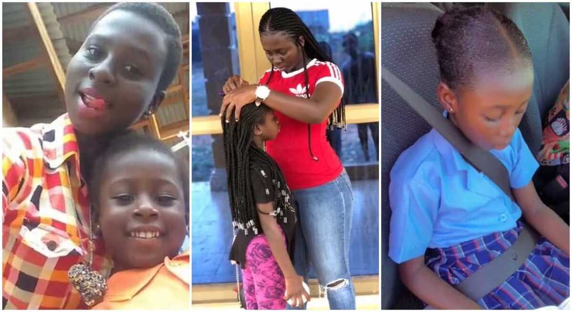 Photos of a mother who gave birth at 15 and her daughter. Photos of a mother who gave birth at 15 and her daughter.