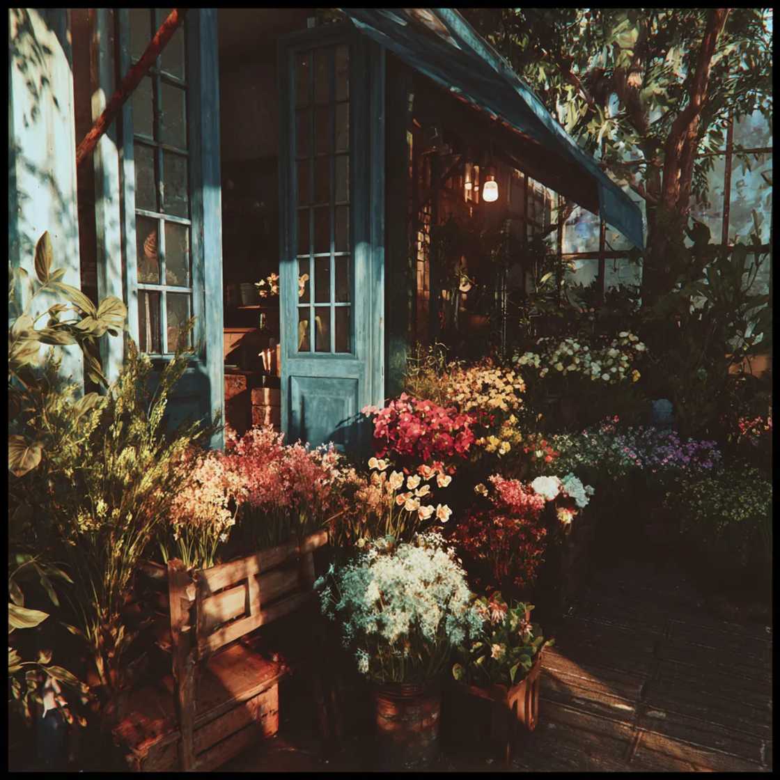 The exterior of a florist The exterior of a florist
