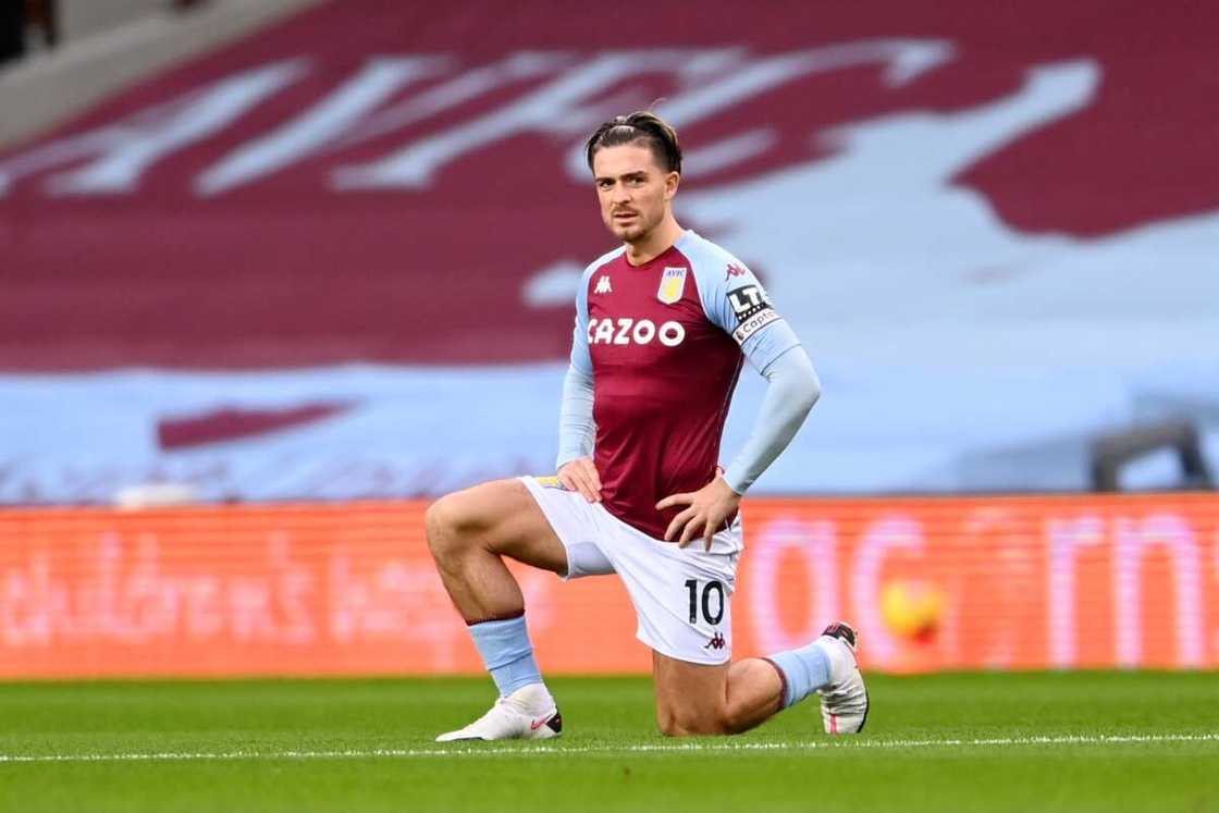 Jack Grealish of Aston Villa in action