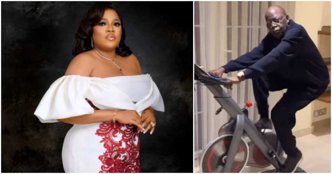 Toyin Abraham on Tinubu's bicycle video Toyin Abraham on Tinubu's bicycle video
