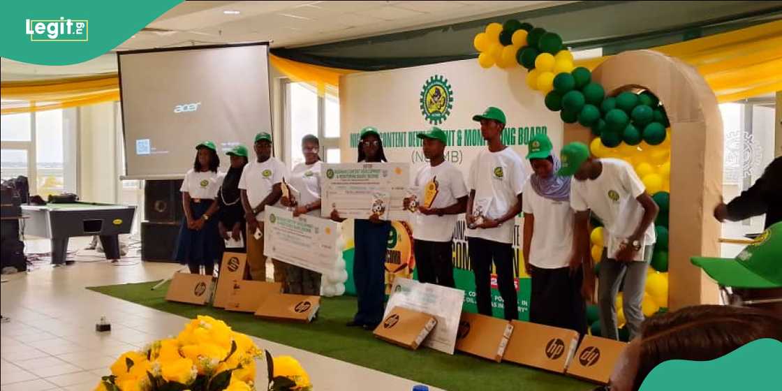 Finalists from universities across Nigeria stood during the announcement of the top three winners.