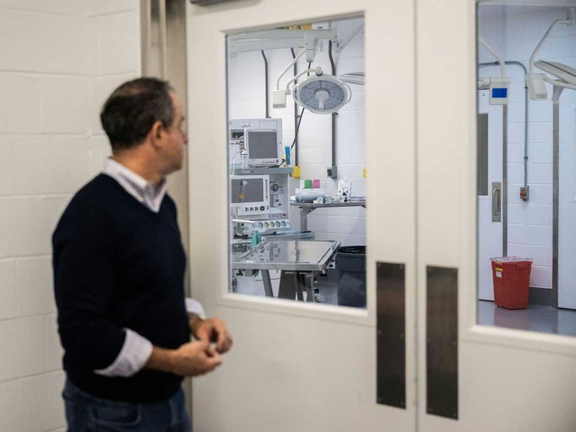 The surgical room at a United Therapeutics facility in Christiansburg, Virginia, is designed to operate on specially genetically altered pigs