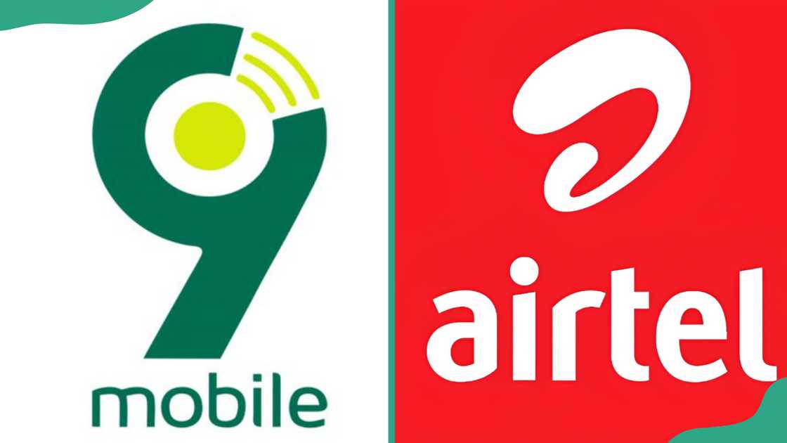 A 9mobile logo (L) and an Airtel logo (R) A 9mobile logo (L) and an Airtel logo (R)