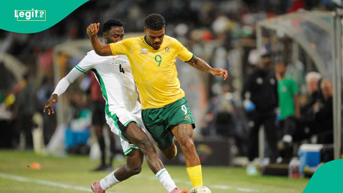 Wilfred Ndidi, Lyle Foster, Super Eagles, Nigeria, Bafana Bafana, Free State Stadium, Bloemfontein, South Africa, 2026 FIFA World Cup qualifier. Wilfred Ndidi, Lyle Foster, Super Eagles, Nigeria, Bafana Bafana, Free State Stadium, Bloemfontein, South Africa, 2026 FIFA World Cup qualifier.