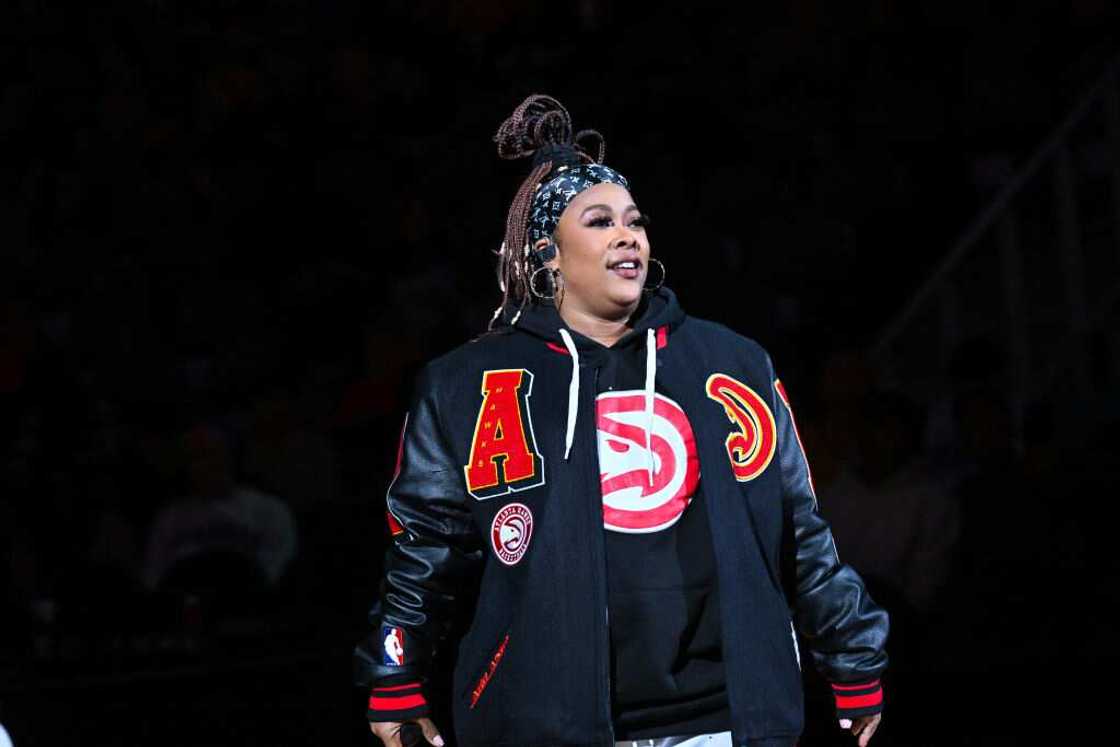 Rapper Da Brat at State Farm Arena in Atlanta, Georgia Rapper Da Brat at State Farm Arena in Atlanta, Georgia