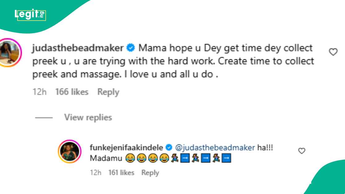 Funke Akindele reacts to Judas the beadmaker's bedroom advice. Funke Akindele reacts to Judas the beadmaker's bedroom advice.