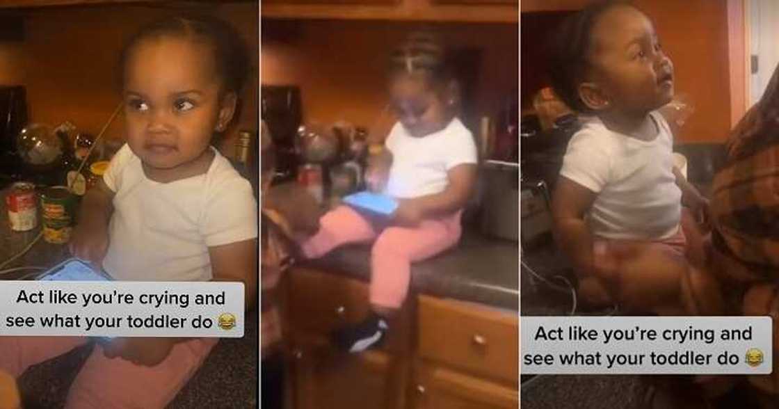 Little girl sees mum crying, emotional video Little girl sees mum crying, emotional video