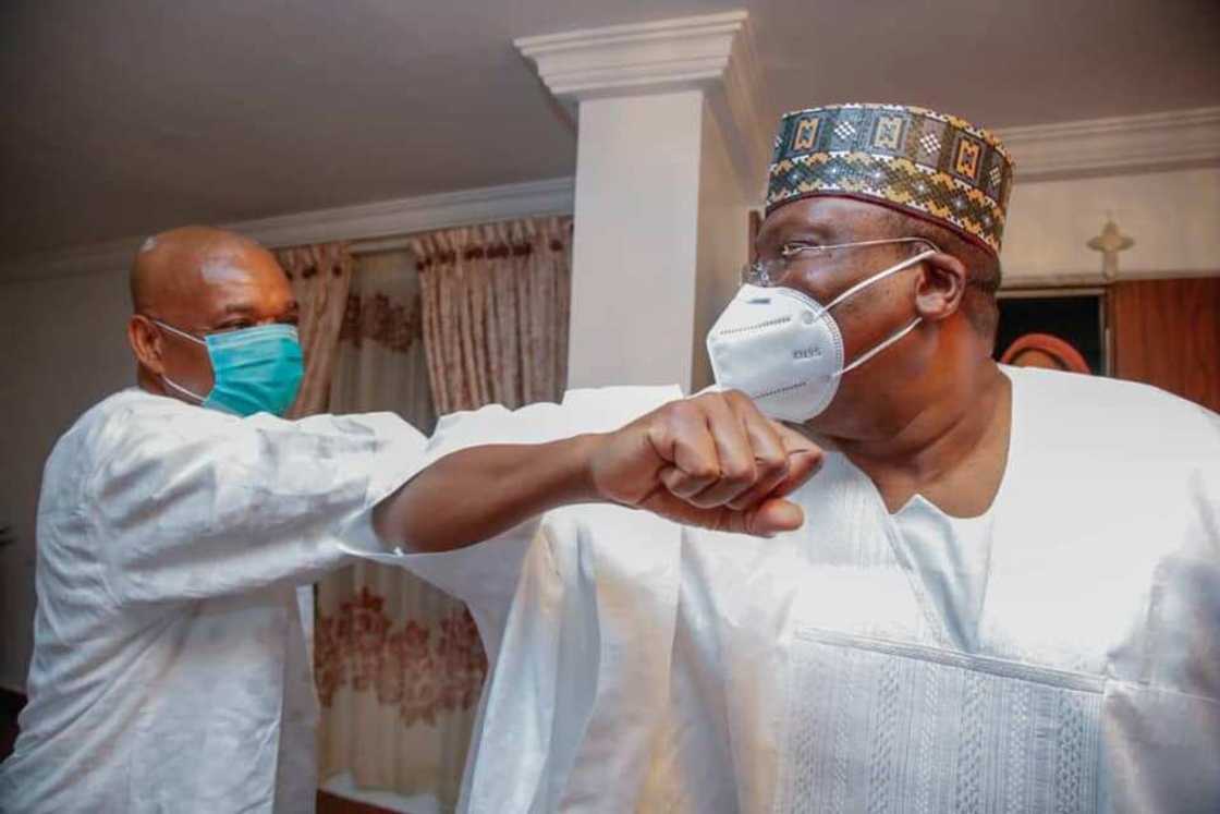 Senate president Lawan, others visit Orji Kalu after release from Kuje prison (photos) Senate president Lawan, others visit Orji Kalu after release from Kuje prison (photos)