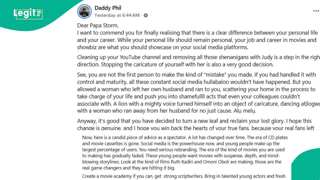 A Nigerian man advises Yul Edochie on how to rebrand his career. A Nigerian man advises Yul Edochie on how to rebrand his career.