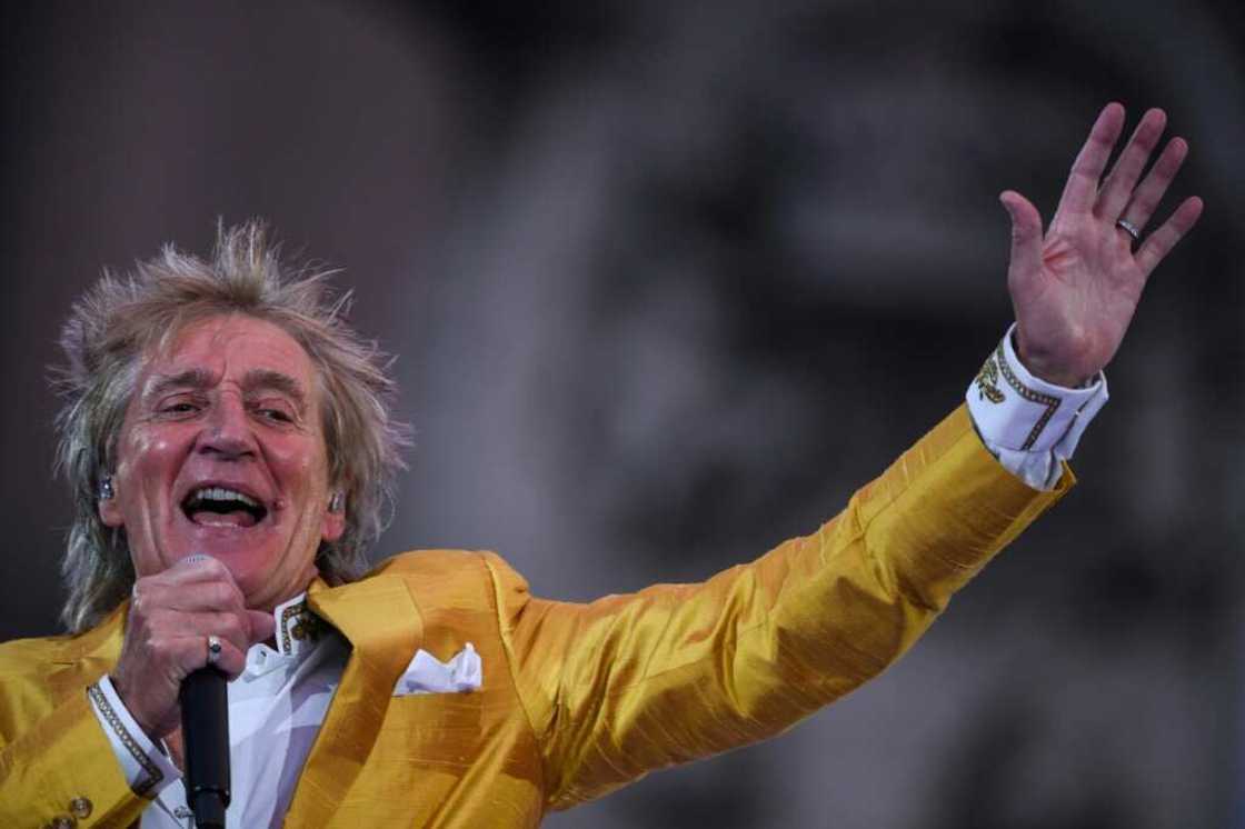 British singer and songwriter Rod Stewart, shown here performing during the Platinum Party at Buckingham Palace on June 4, 2022 as part of Queen Elizabeth II's platinum jubilee, has reportedly made a deal for his music publishing and recording rights British singer and songwriter Rod Stewart, shown here performing during the Platinum Party at Buckingham Palace on June 4, 2022 as part of Queen Elizabeth II's platinum jubilee, has reportedly made a deal for his music publishing and recording rights
