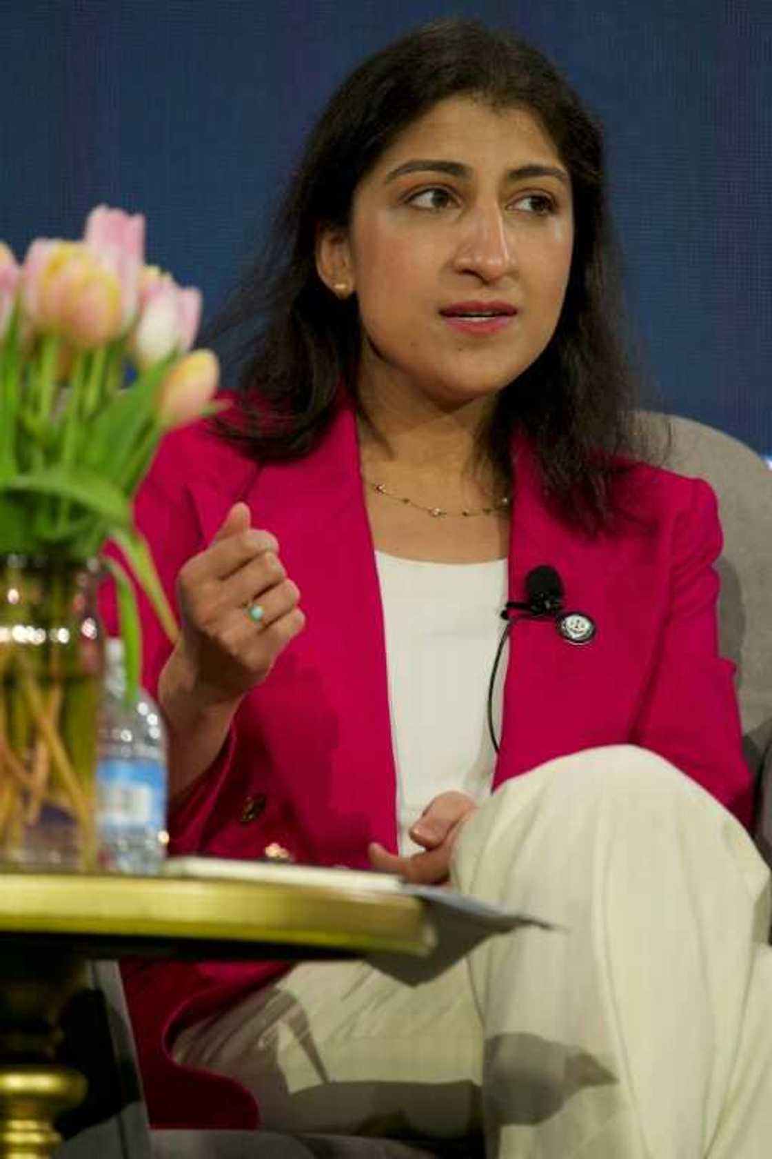 US Federal Trade Commission Chair Lina Khan says her agency's cases are not politically motivated US Federal Trade Commission Chair Lina Khan says her agency's cases are not politically motivated